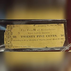 "1862 Greenbrier County 25 Cent Bill